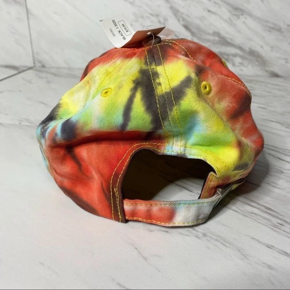 NEW Rainbow Tie Dye Vibrant Cotton Adjustable Festival Summer Baseball Cap